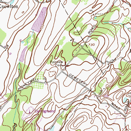 Topographic Map of Fairview Cemetery, NJ