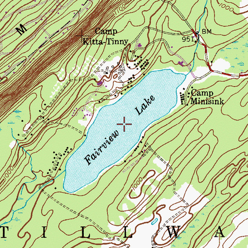 Topographic Map of Fairview Lake, NJ