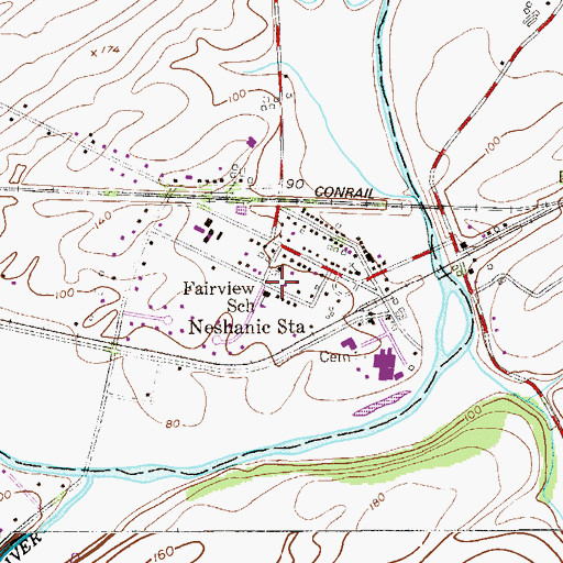 Topographic Map of Fairview School, NJ