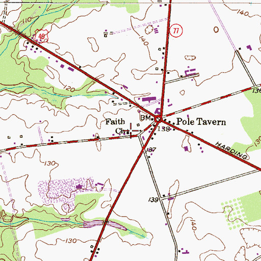 Topographic Map of Faith Church, NJ