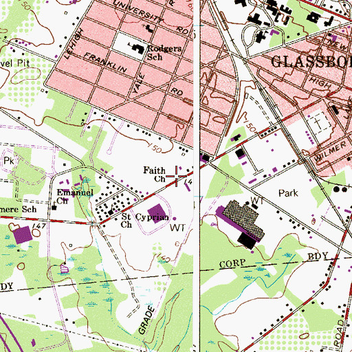 Topographic Map of Faith Church, NJ