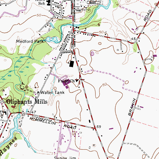 Topographic Map of Faith Church, NJ