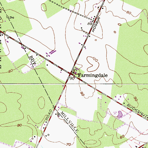 Topographic Map of Farmingdale, NJ