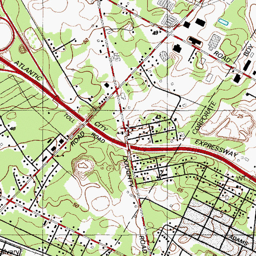 Topographic Map of Farmington School, NJ
