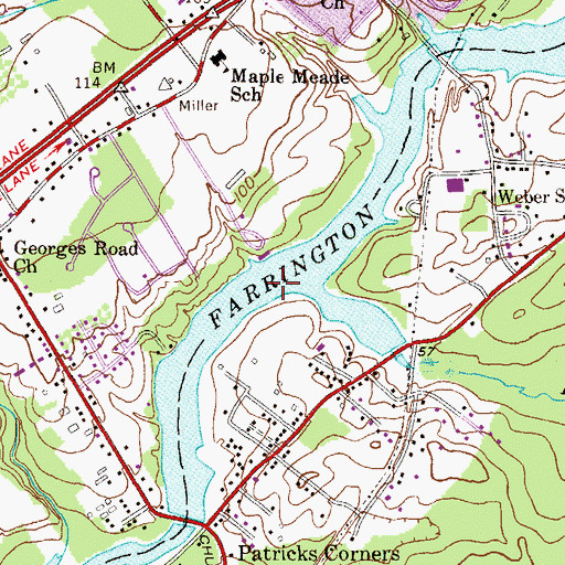 Topographic Map of Farrington Lake, NJ