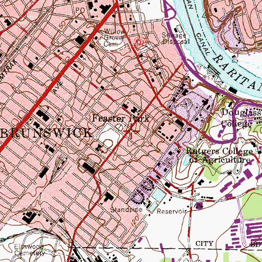Topographic Map of Feaster Park, NJ