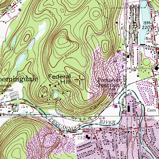 Topographic Map of Federal Hill, NJ