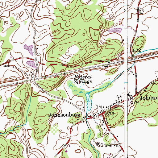Topographic Map of Federal Springs, NJ