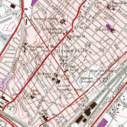 Topographic Map of Fems Park, NJ