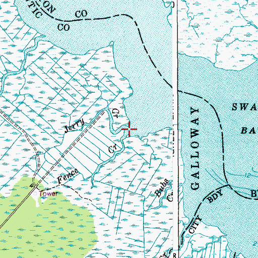 Topographic Map of Fence Creek, NJ