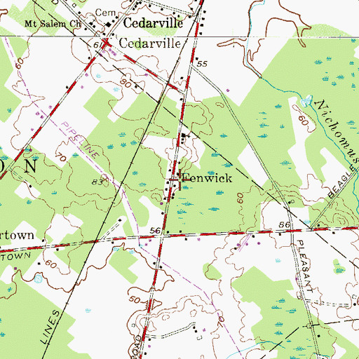 Topographic Map of Fenwick, NJ