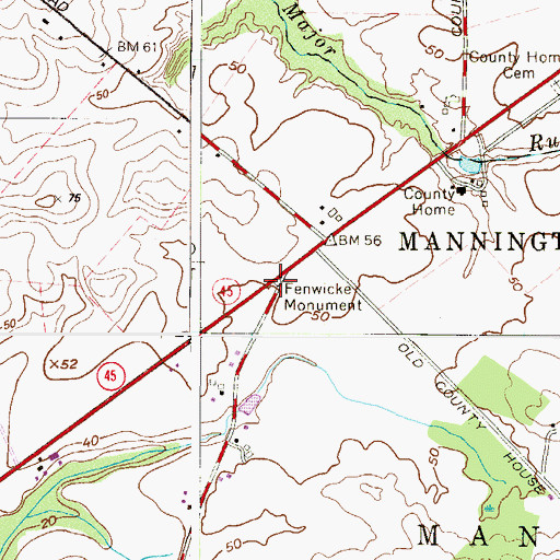 Topographic Map of Fenwick Monument, NJ