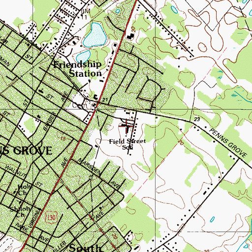 Topographic Map of Field Street Elementary School, NJ