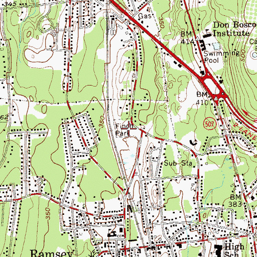 Topographic Map of Finch Park, NJ
