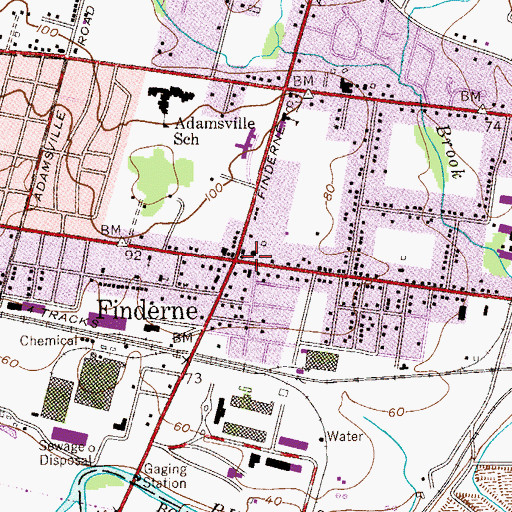 Topographic Map of Finderne, NJ