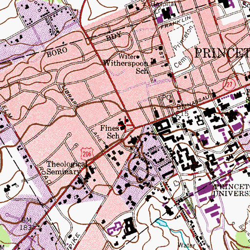 Topographic Map of Fines School, NJ