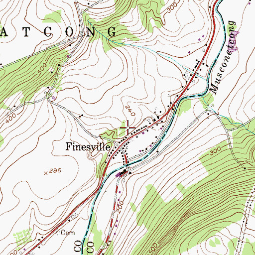 Topographic Map of Finesville, NJ