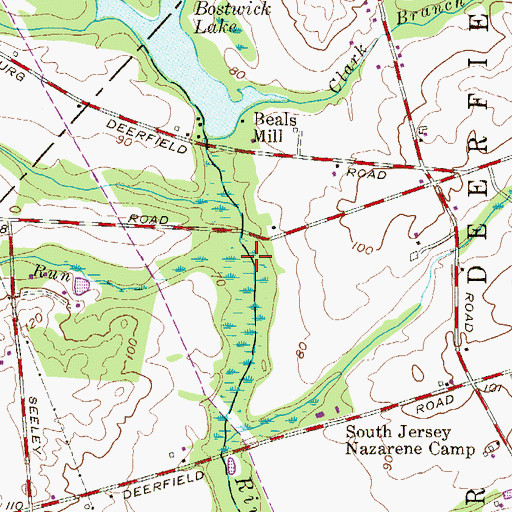 Topographic Map of Finley Run, NJ