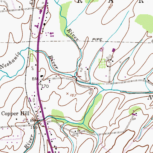 Topographic Map of First Neshanic River, NJ
