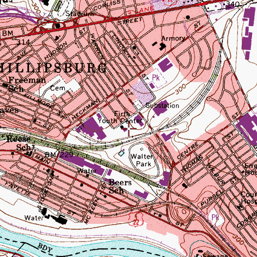 Topographic Map of Firth Youth Center, NJ