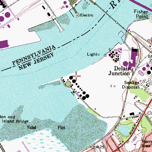 Topographic Map of Fisher Point, NJ