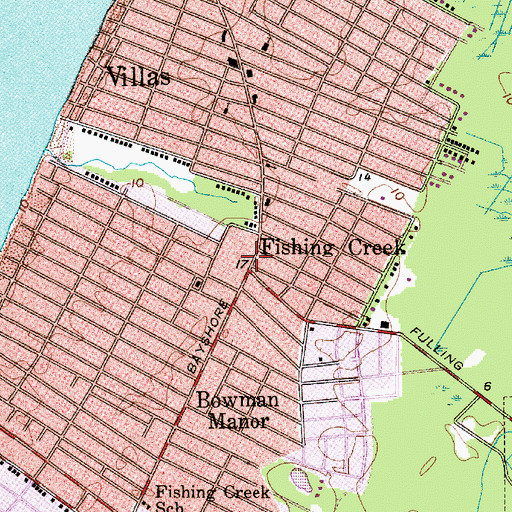Topographic Map of Fishing Creek, NJ