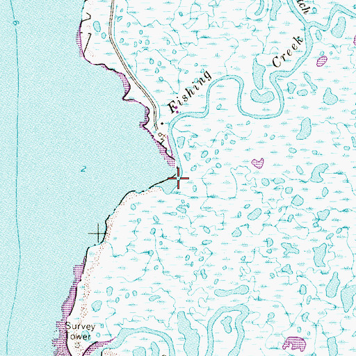 Topographic Map of Fishing Creek, NJ