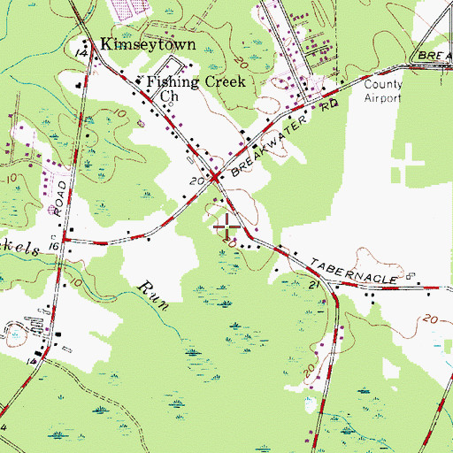 Topographic Map of Fishing Creek Church, NJ