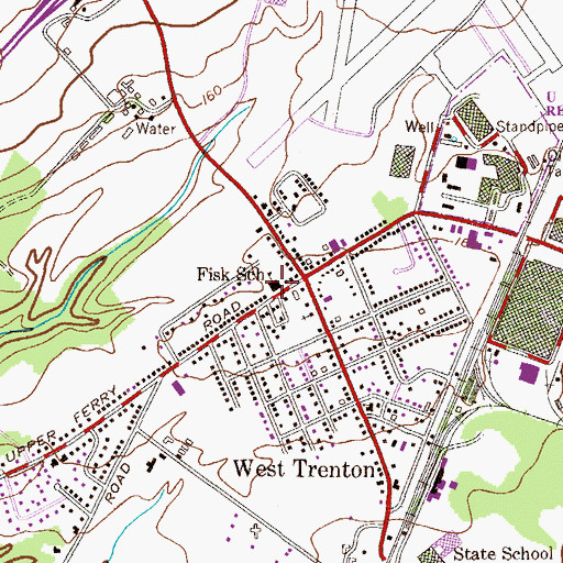 Topographic Map of Fisk School, NJ