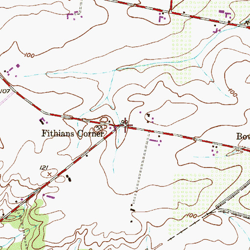 Topographic Map of Fithians Corner, NJ