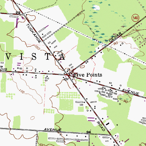 Topographic Map of Five Points, NJ