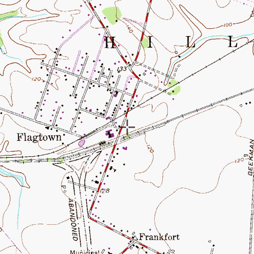 Topographic Map of Flagtown, NJ