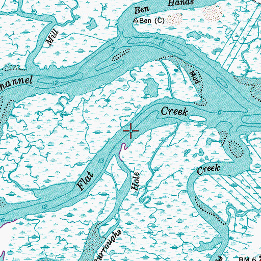 Topographic Map of Flat Creek, NJ