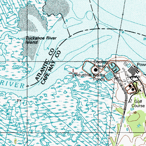 Topographic Map of Flat Creek, NJ
