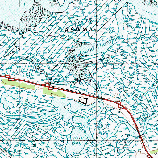 Topographic Map of Flat Creek, NJ
