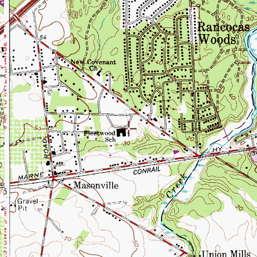 Topographic Map of Fleetwood Elementary School, NJ