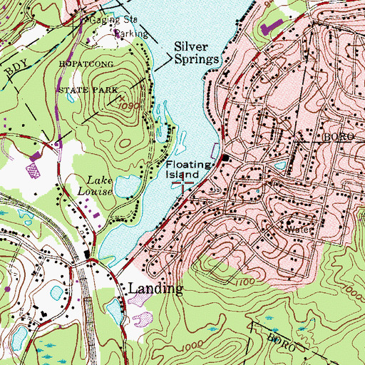 Topographic Map of Floating Island, NJ