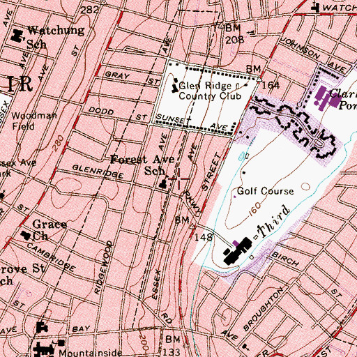 Topographic Map of Forest Avenue Elementary School, NJ