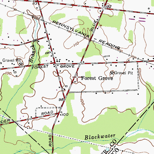 Topographic Map of Forest Grove, NJ