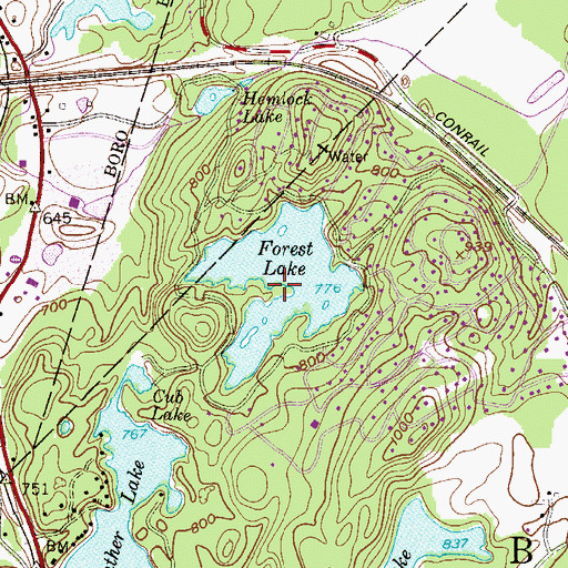 Topographic Map of Forest Lake, NJ