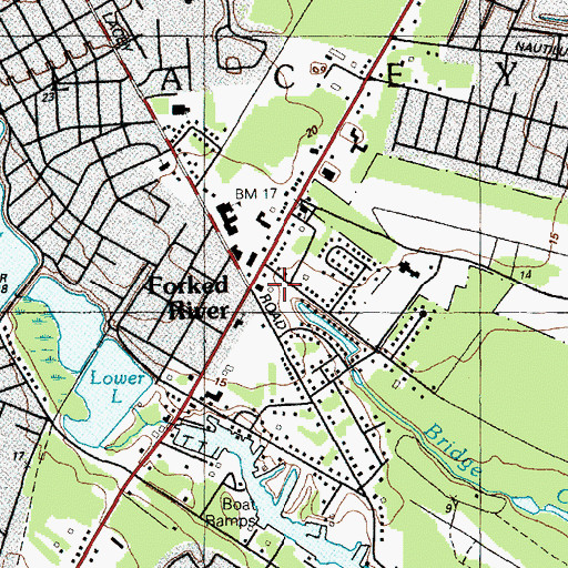 Topographic Map of Forked River, NJ