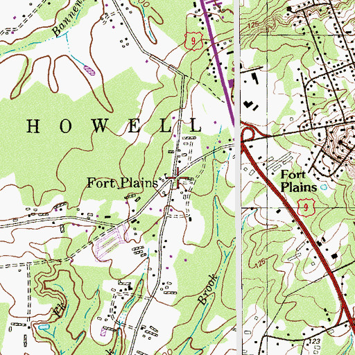 Topographic Map of Fort Plains, NJ