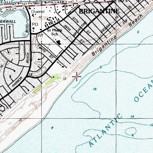 Topographic Map of Forty-fourth Street Pier, NJ