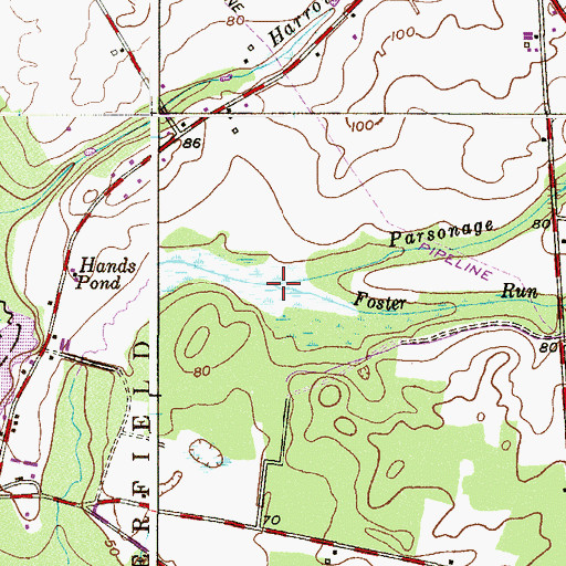 Topographic Map of Foster Run, NJ