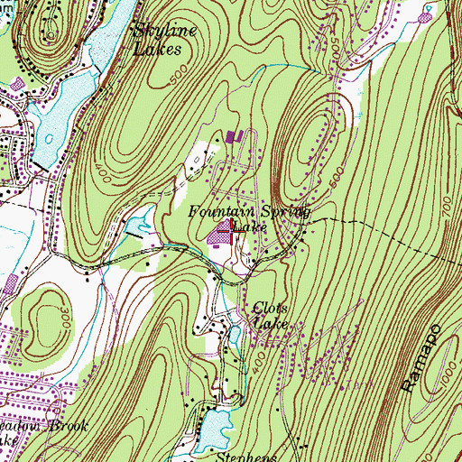 Topographic Map of Fountain Spring Lake, NJ