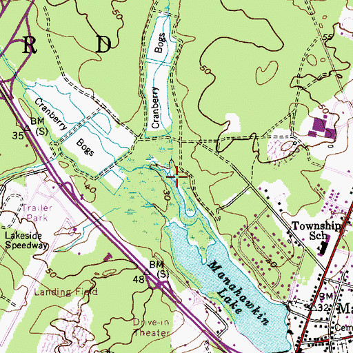 Topographic Map of Fourmile Branch, NJ