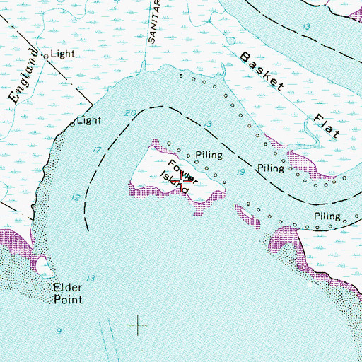 Topographic Map of Fowler Island, NJ