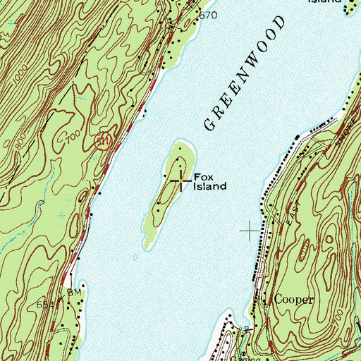 Topographic Map of Fox Island, NJ