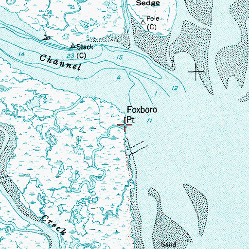 Topographic Map of Foxboro Point, NJ