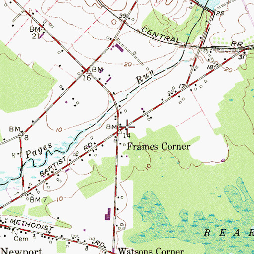 Topographic Map of Frames Corner, NJ
